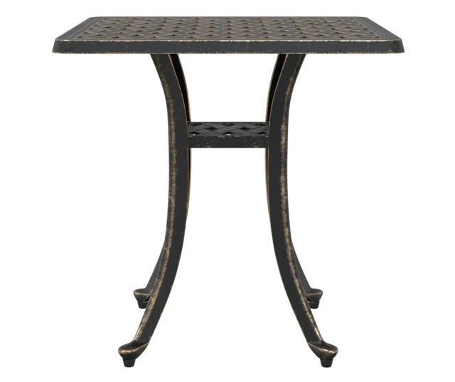 bronzszínű öntött alumínium kerti asztal 53 x 53 x 53 cm