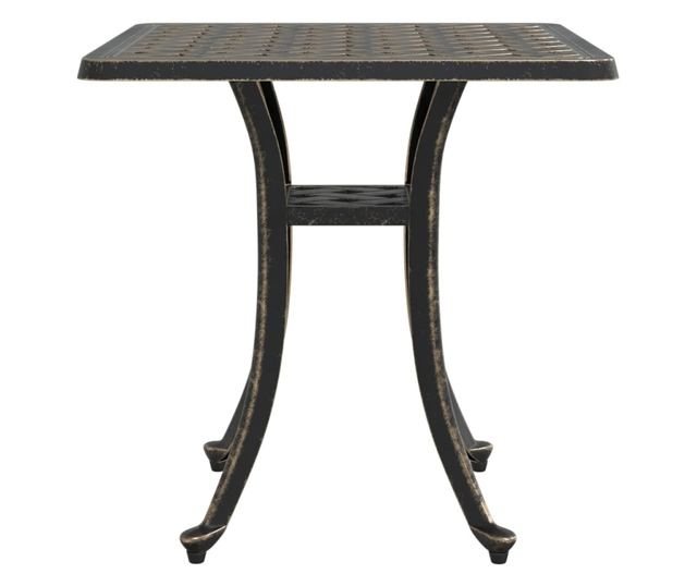 bronzszínű öntött alumínium kerti asztal 53 x 53 x 53 cm