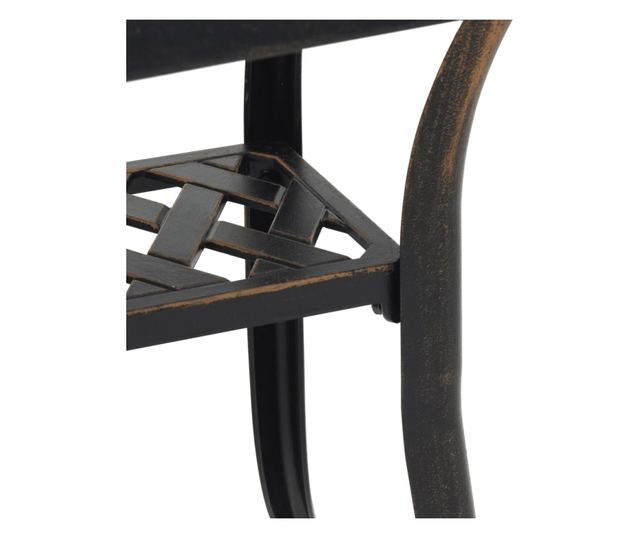 bronzszínű öntött alumínium kerti asztal 53 x 53 x 53 cm