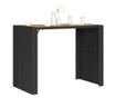 fekete polyrattan kerti bárasztal akácfa lappal 145x80x110 cm