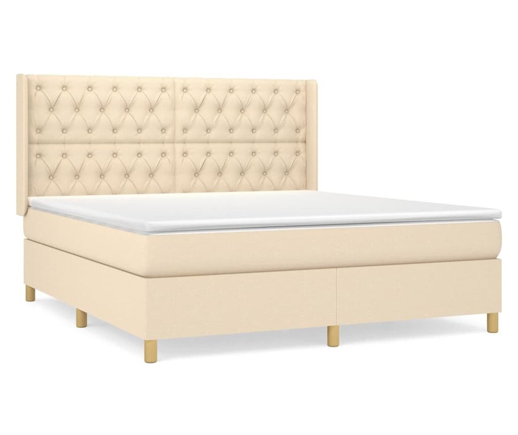 Боксспринг легло с матрак, крем, 160x200 см, текстил - 2