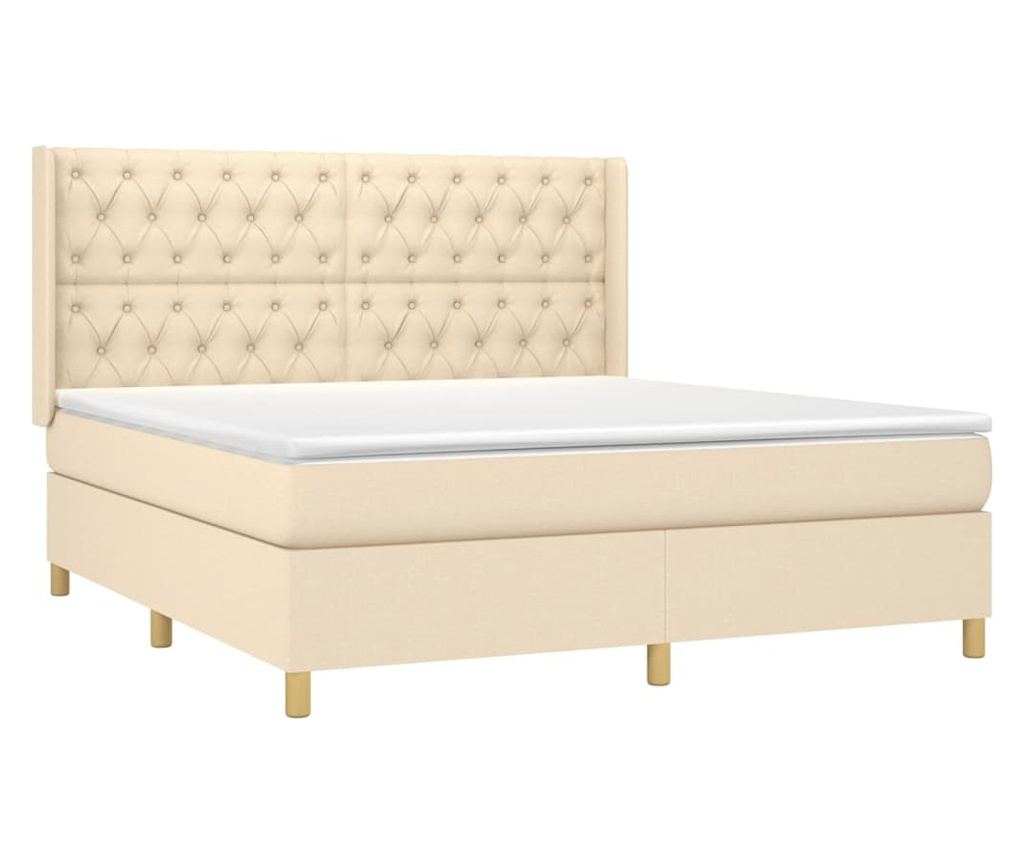 Боксспринг легло с матрак, крем, 160x200 см, текстил - 3