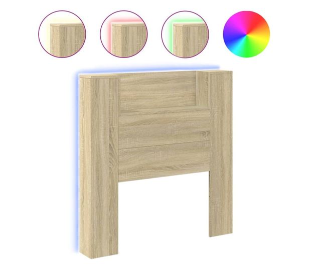 Табла с гардероб и LED, дъб сонома, 100x16.5x103.5 см