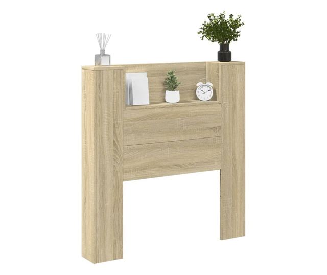 Табла с гардероб и LED, дъб сонома, 100x16.5x103.5 см