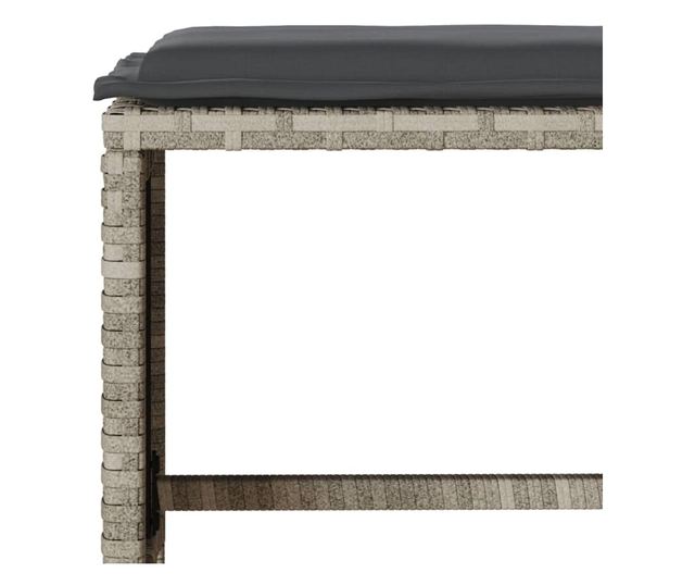 4 részes világosszürke polyrattan kerti ülőgarnitúra párnákkal