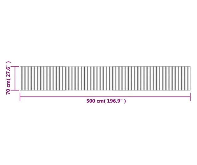 négyszögletű sötétbarna bambusz szőnyeg 70 x 500 cm