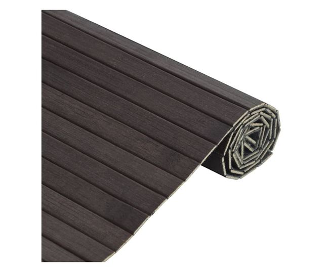 négyszögletű sötétbarna bambusz szőnyeg 70 x 500 cm