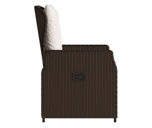 2 db barna polyrattan dönthető kerti szék