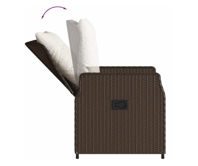 2 db barna polyrattan dönthető kerti szék