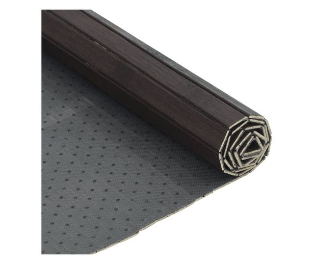 négyszögletű sötétbarna bambusz szőnyeg 100 x 200 cm