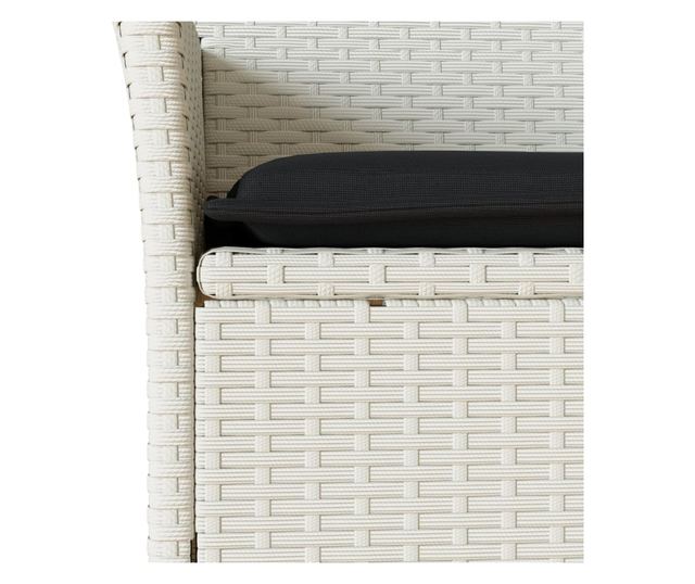 2 db fehér polyrattan kerti szék párnával