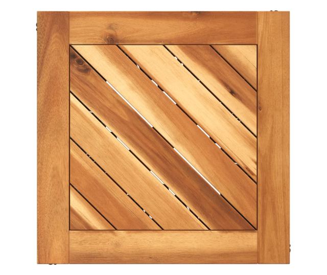 fekete tömör akácfa dohányzóasztal drót aljjal 38 x 38 x 38 cm