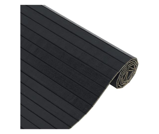 négyszögletű fekete bambusz szőnyeg 100 x 400 cm