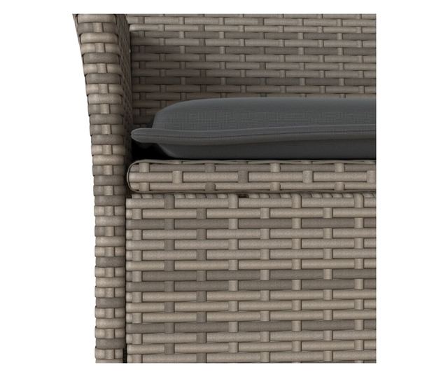 2 db szürke polyrattan kerti szék párnával