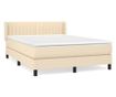 Континентално легло с матрак, кремаво, 140x200 см, текстил thumbnail 2