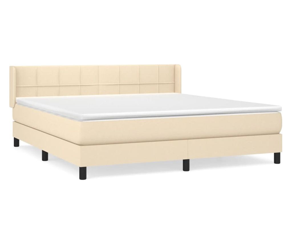 Box krevet s madracem, krem, 160x200 cm, tekstilni materijal - 2