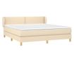 Континентално легло с матрак, кремаво, 180x200 см, текстил thumbnail 3