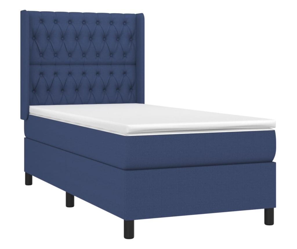 Boxspring krevet s madracem, plavi, 100x200 cm, tekstil - 3