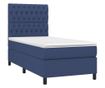 Легло с пружини, матрак и LED, синьо, 120x200 см, текстил thumbnail 3