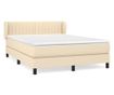 Континентално легло с матрак, кремаво, 140x200 см, плат