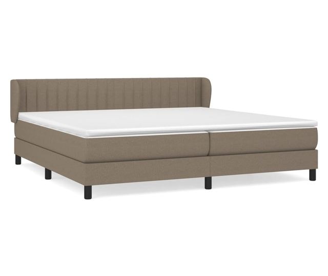 Боксспринг легло с матрак, таупе сиво, 200x200 см, текстил