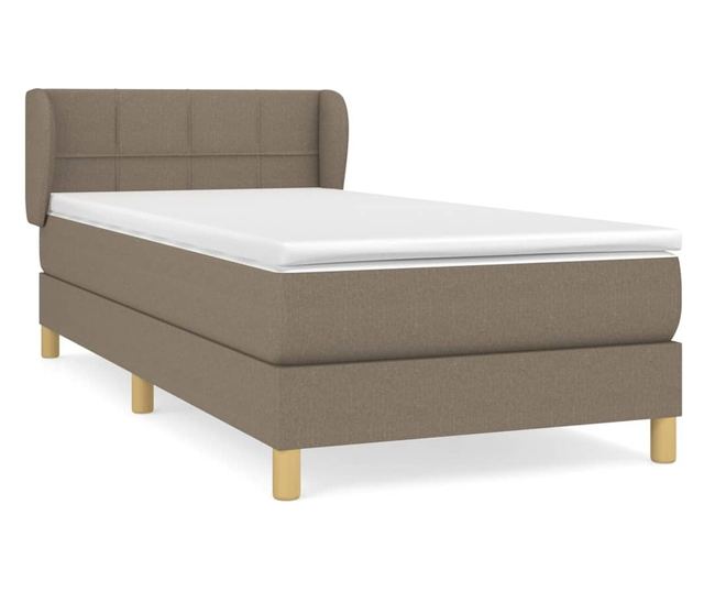 Боксспринг легло с матрак, таупе, 90x190 см, текстил