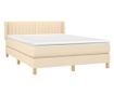 Континентално легло с матрак, крем, 140x200 см, текстилен материал thumbnail 3