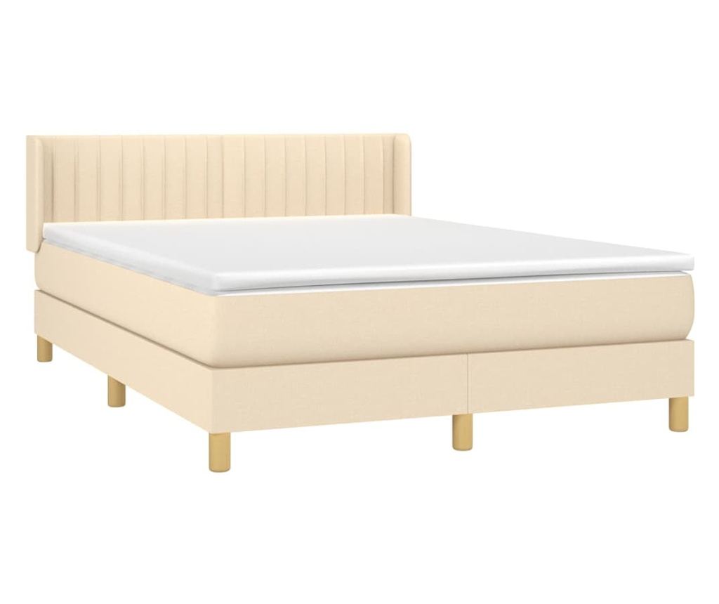 Континентално легло с матрак, крем, 140x200 см, текстилен материал - 3