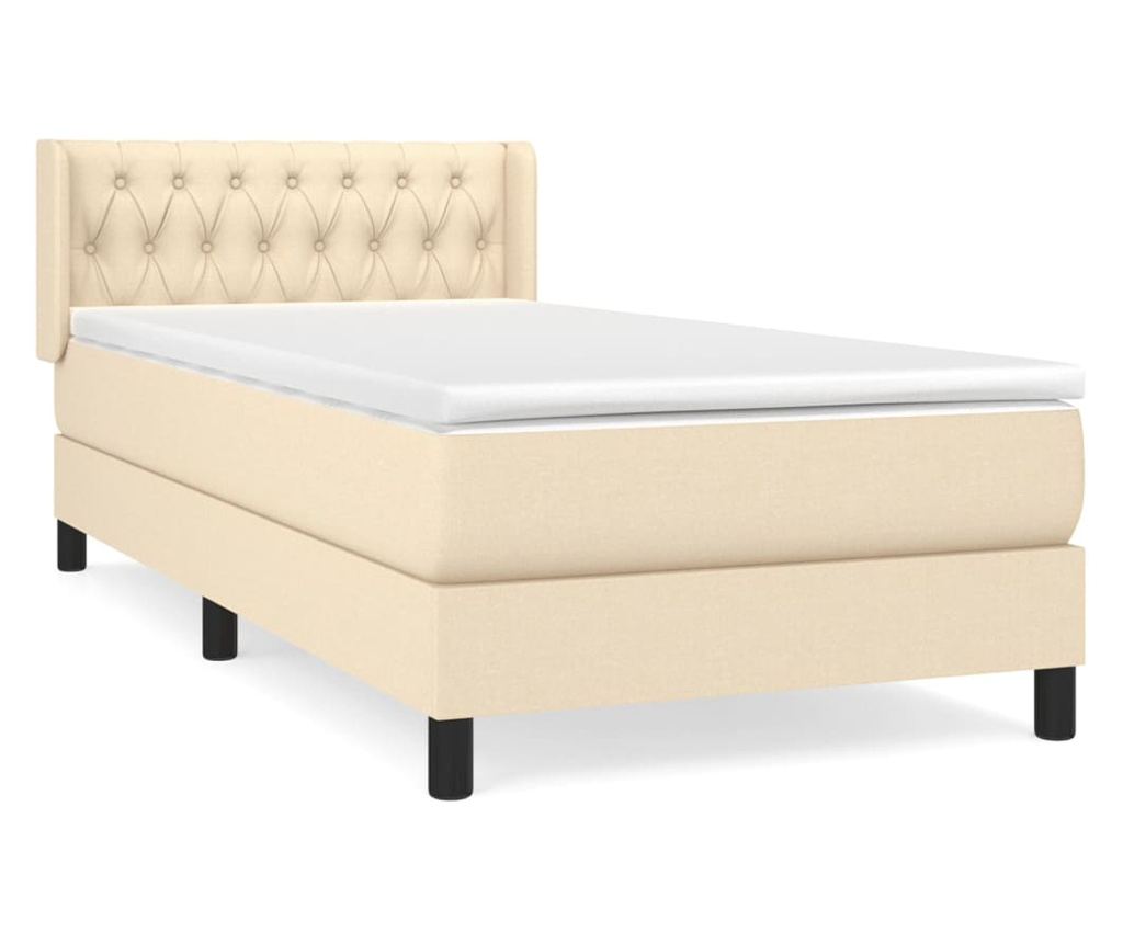 Боксспринг легло с матрак, крем, 100x200 см, текстил - 2