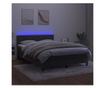Легло с пружини, матрак и LED, тъмносиво, 140x190 см, кадифе thumbnail 4