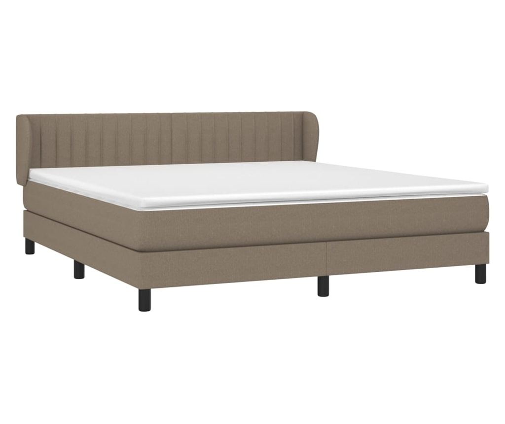 Boxspring postelja z vzmetnico, taupe siva, 160x200 cm tekstilni material - 3