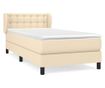 Боксспринг легло с матрак, кремаво, 80x200 см, текстил thumbnail 2