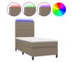 Рамка за легло с матрак и LED, таупе, 100x200 см, текстил thumbnail 2