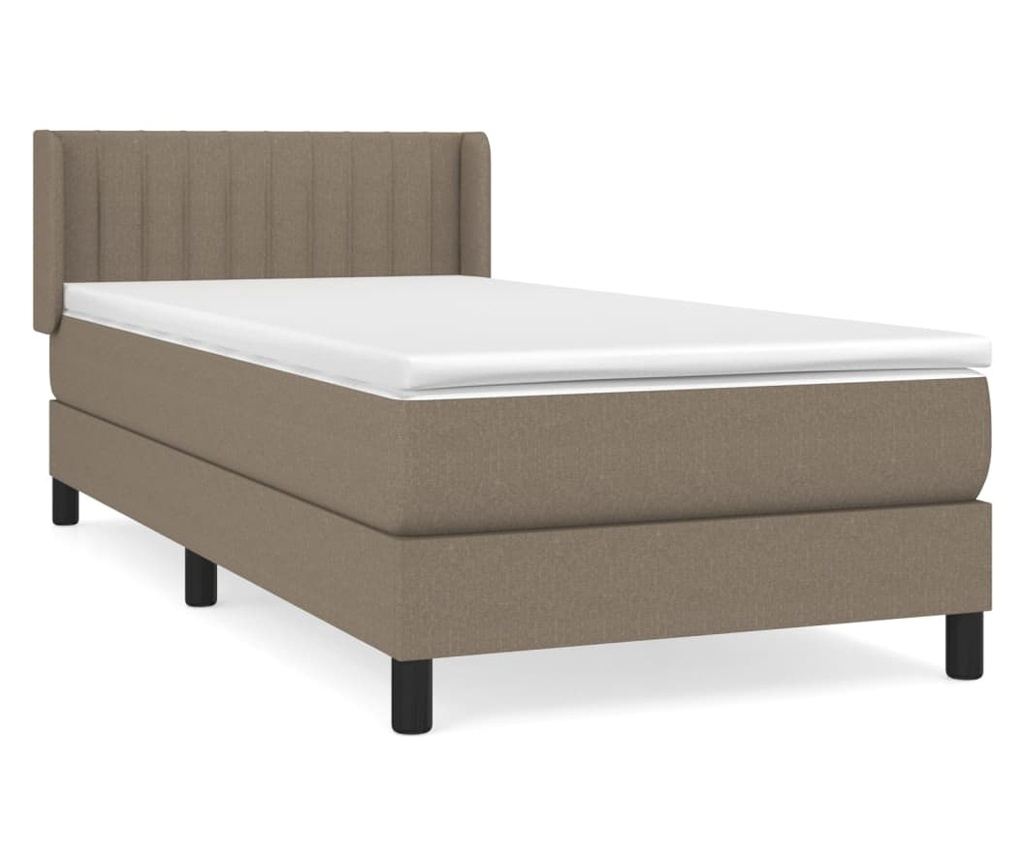 Boxspring ágy matraccal, taupe, 100x200 cm, textil - 2