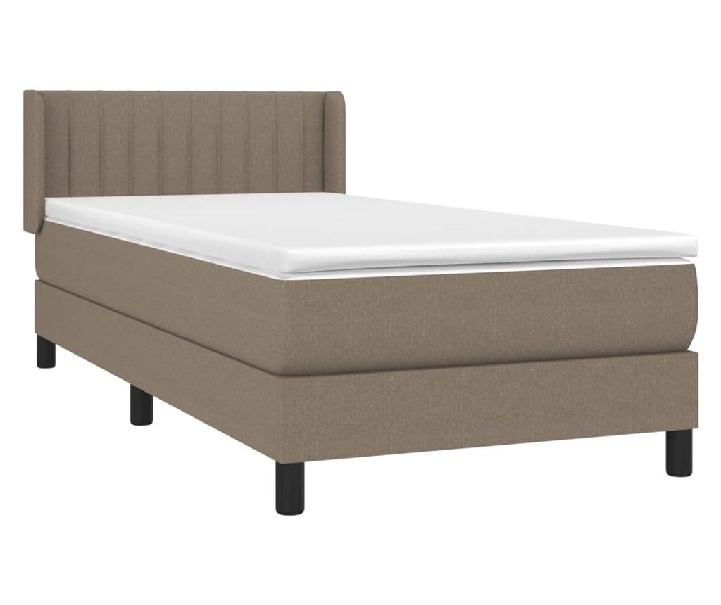 Boxspring ágy matraccal, taupe, 100x200 cm, textil - 3