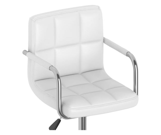 Vrtljivi jedilni stoli, 6 kosov, beli, umetno usnje