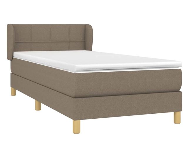 Боксспринг легло с матрак, таупе, 90x190 см, текстил