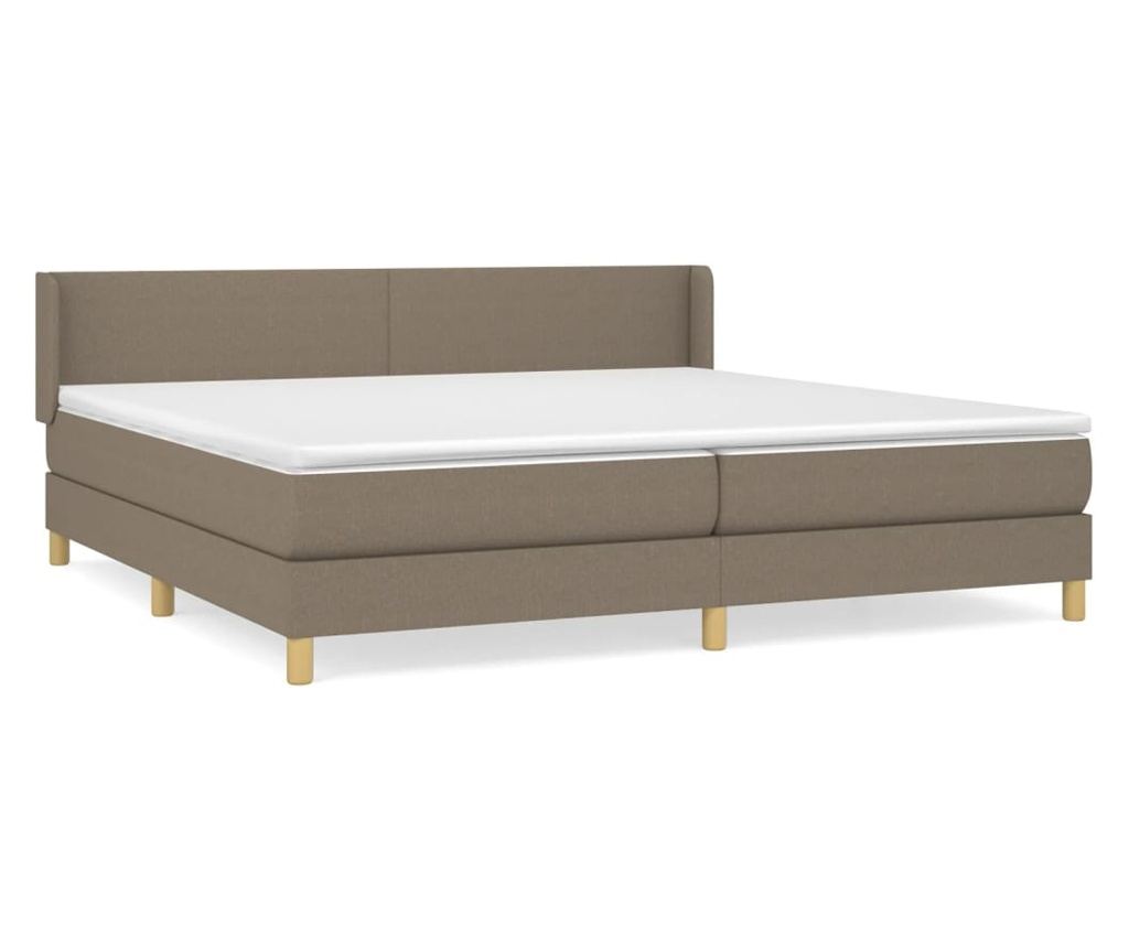 Боксспринг легло с матрак, тъмно сиво, 200x200 см, текстил - 2