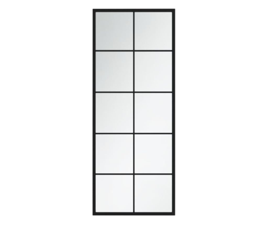 Επιτοίχιοι καθρέφτες, 2 τεμ., μαύρο, 100x40 εκ., μέταλλο - 4