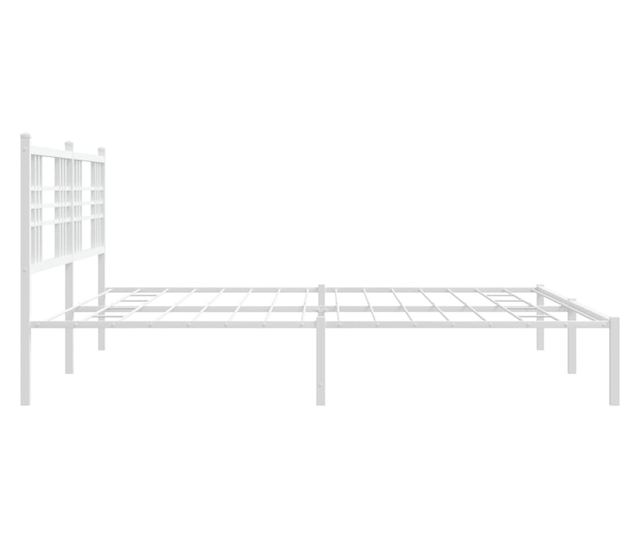 fehér fém ágykeret fejtámlával 183 x 213 cm