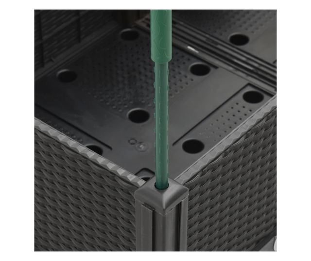 fekete polipropilén rácsos kerti ültetőláda 160 x 40 x 142,5 cm