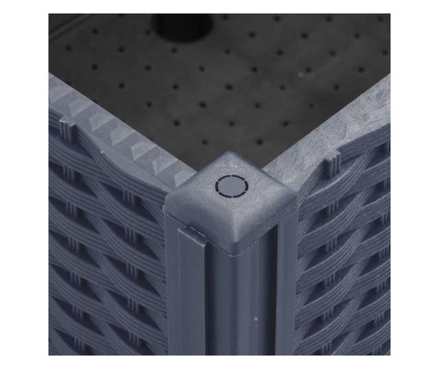 szürke polipropilén rácsos kerekes ültetőláda 100 x 80 x 54 cm