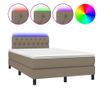 Рамка за легло с пружинен матрак и LED, сиво таупе, 120x200 см, текстил thumbnail 2