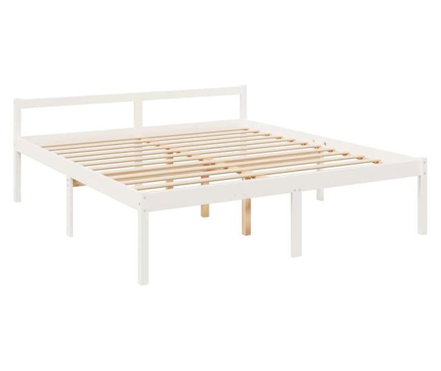 Легло за възрастни бяло 180x200 см Super King Size бор масив