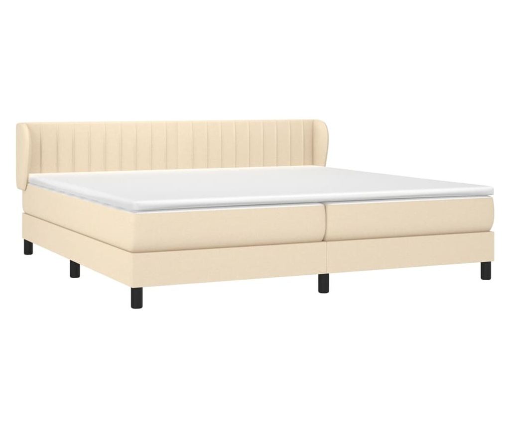 Boxspring posteľ s matracom, krémová, 200x200 cm, textil - 3