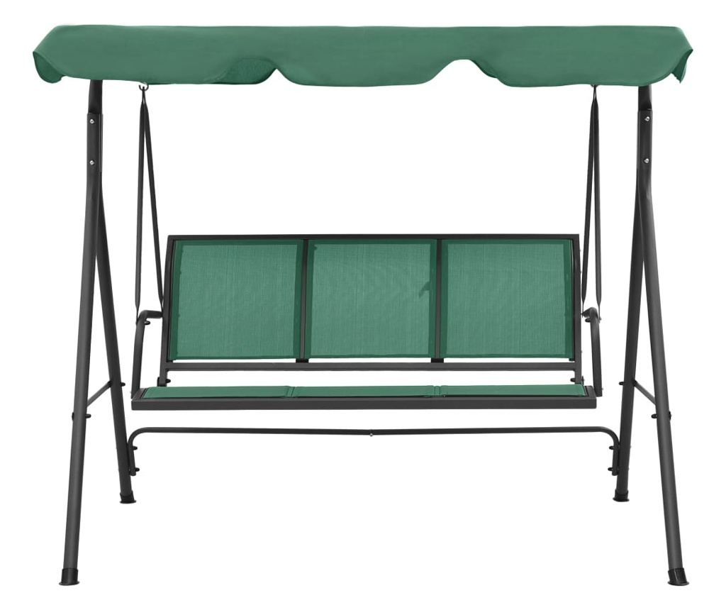 Градинска люлка, зелена, 170 см, текстилен и стоманен - 2