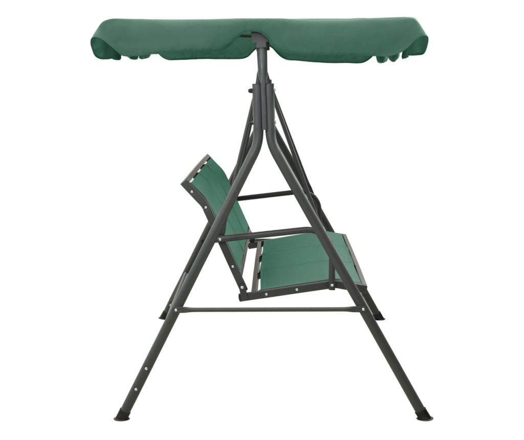 Градинска люлка, зелена, 170 см, текстилен и стоманен - 3