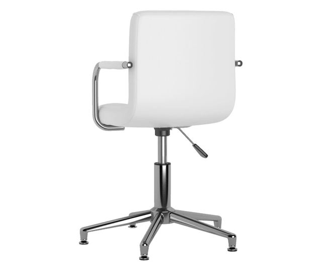 Vrtljivi jedilni stoli, 6 kosov, beli, umetno usnje