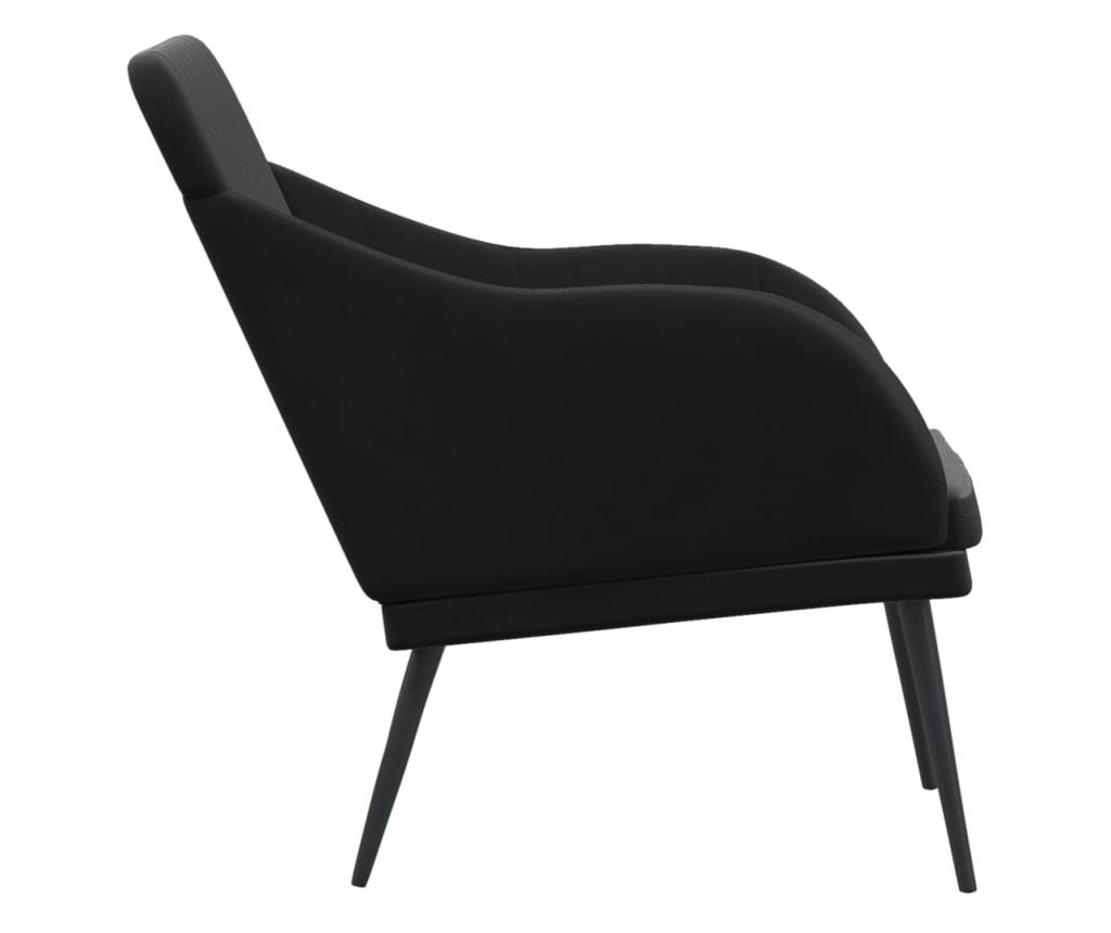 Пейка, черна, 110x76x80 см, кадифе - 4