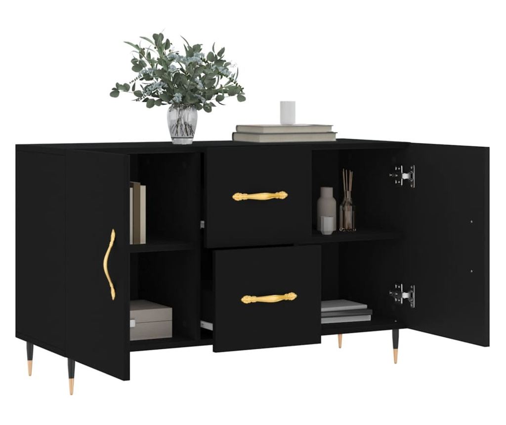 Ormarić, crna, 100x36x60 cm, kompozitno drvo - 4